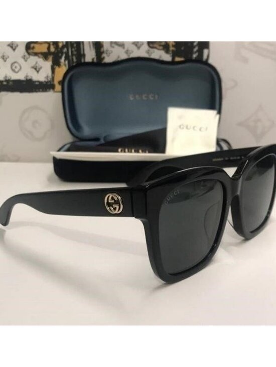 New Authentic Gucci Black Sunglasses GG0034SAN 001 main image 5